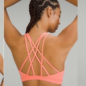Lululemon Free to be Serene Coral Strappy sport bra, C/D cup